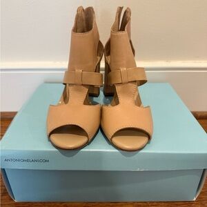 Antonio Melani Nude Peep-Toe Heels